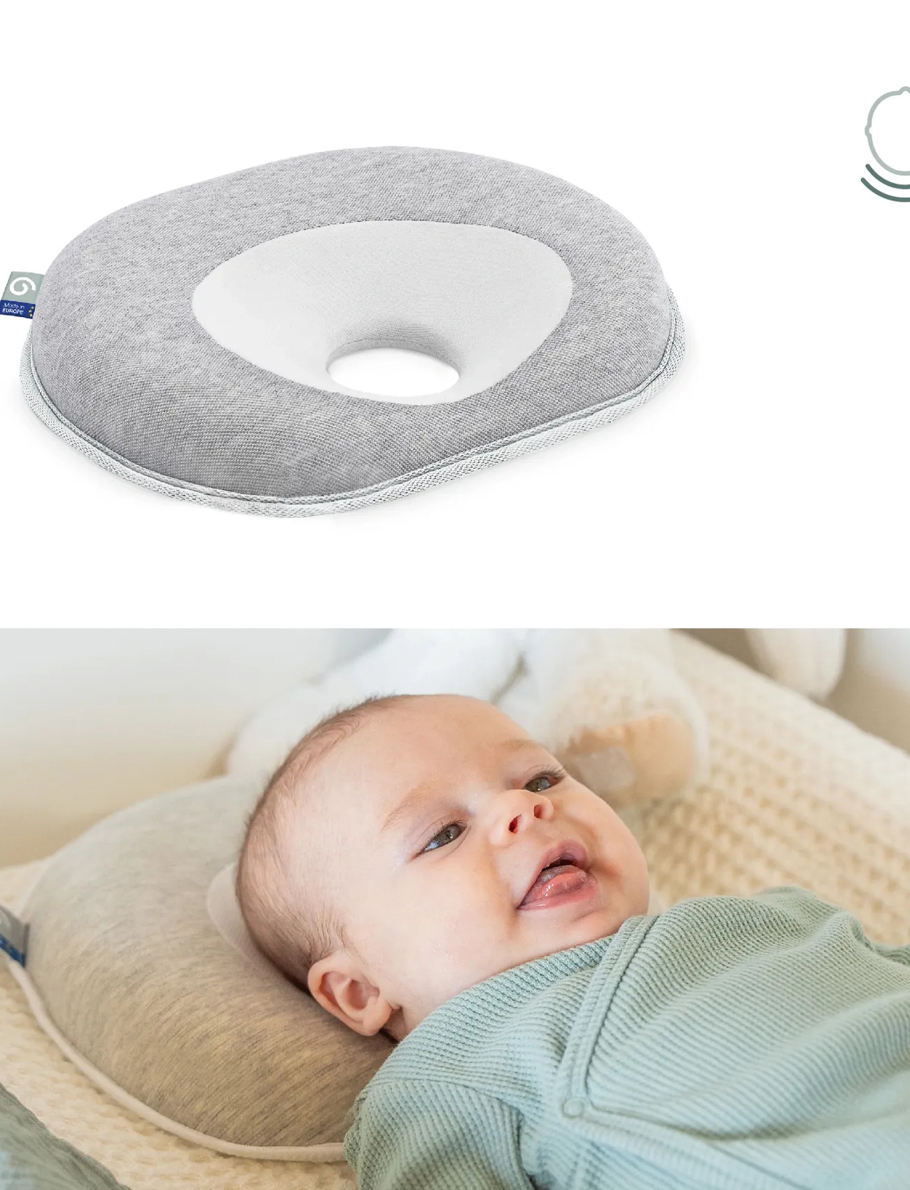 BabyMoov Cosyhead Fresh Smokey, One Size, Grey, Babysøvn > Babypuder & Duvets, Børn