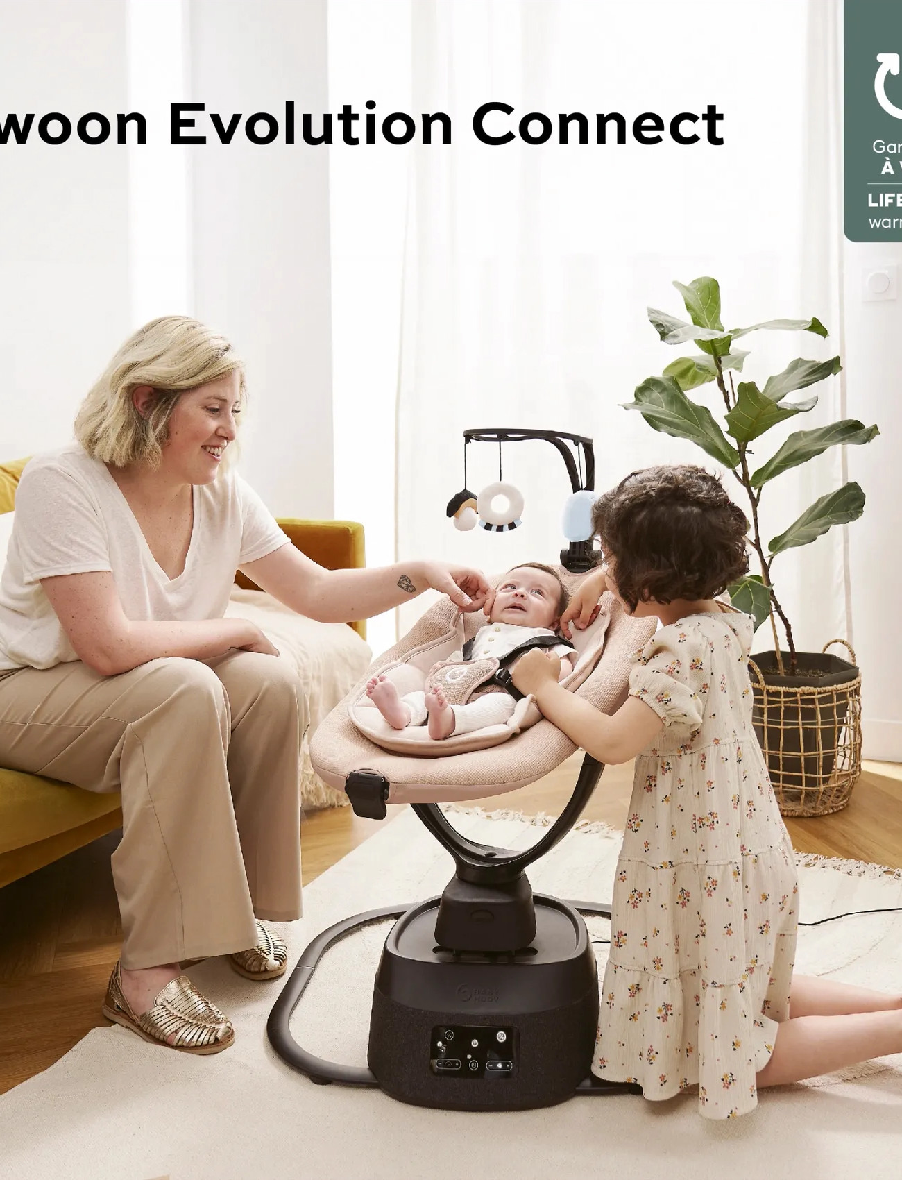 BabyMoov Swoon Evolution Connect Mocca, One Size, Pink, Baby Og Graviditet > Baby Bouncers & Swings, Børn
