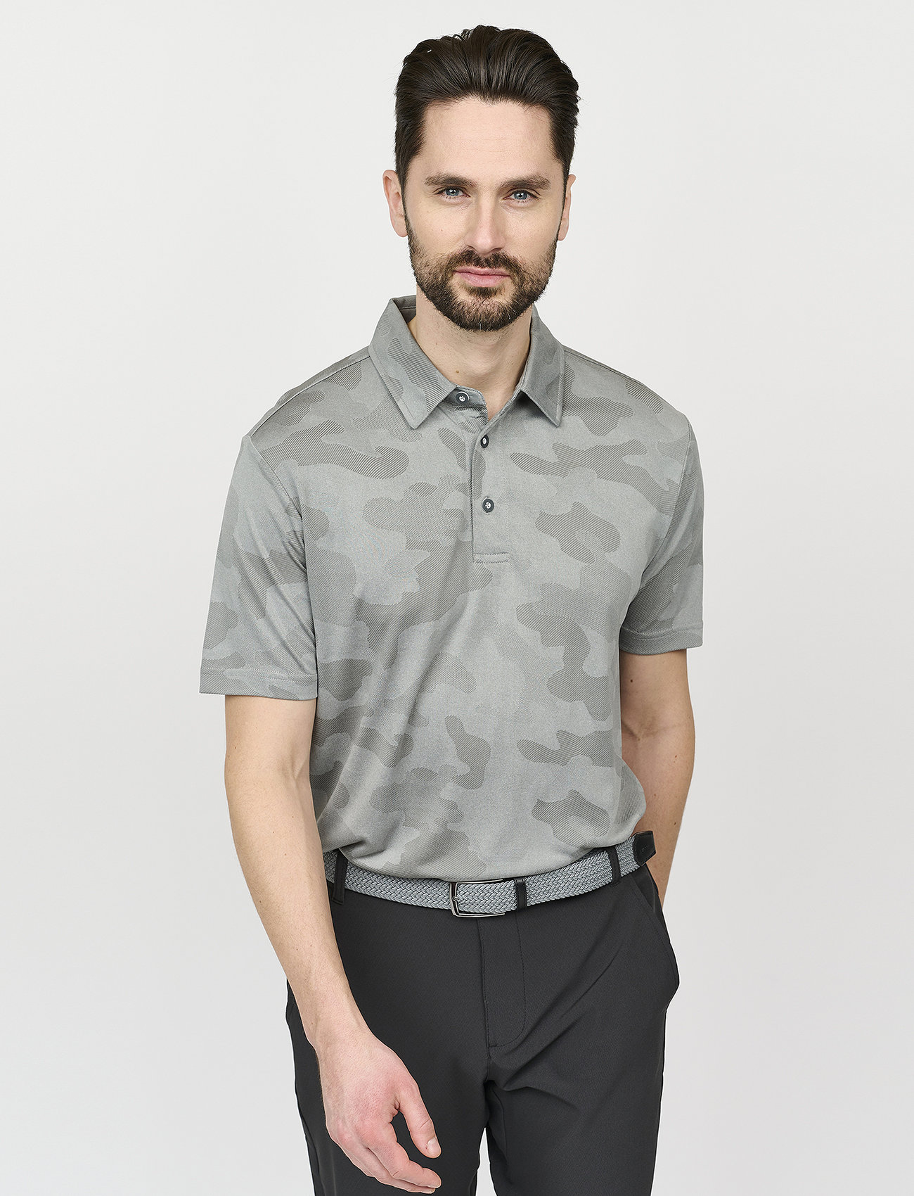 BACKTEE Mens Camou Polo, XXL, Grey, Poloer > Kortærmede, Herre
