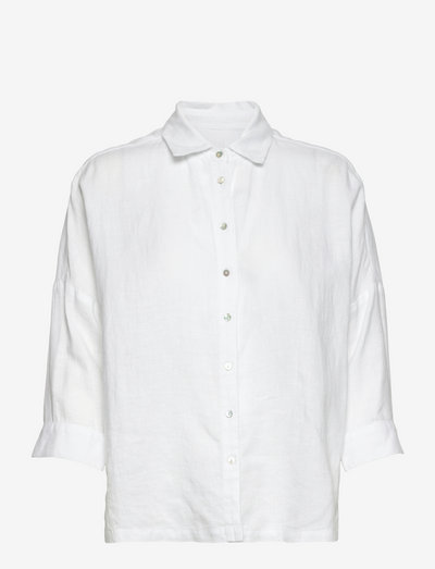 Lila linen shirt - jeansblouses - white