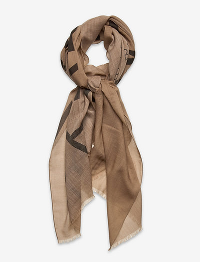 Hazel printed logo scarf - accessories - beige