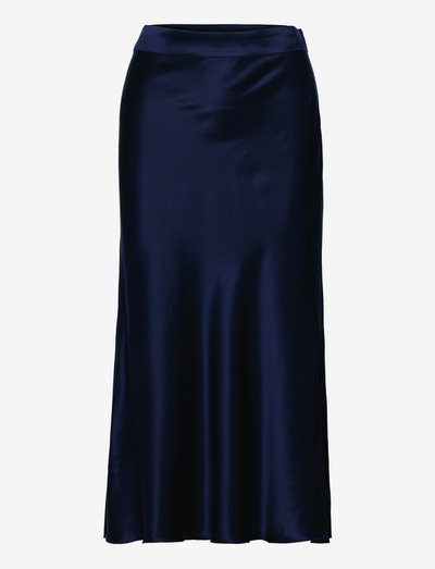 Mona silk skirt - midi kjolar - horizon blue