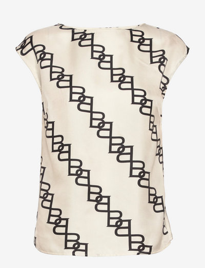 Lisen silk top - blouses met korte mouwen - ivory