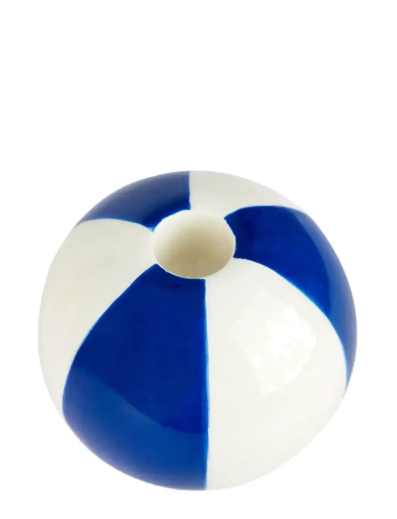 Balvi Keramisk Lysestage Beachbold, Blå 8 cm, H:8 cm, Blue, Lysestager & Lanterner > Lysestager, Unisex