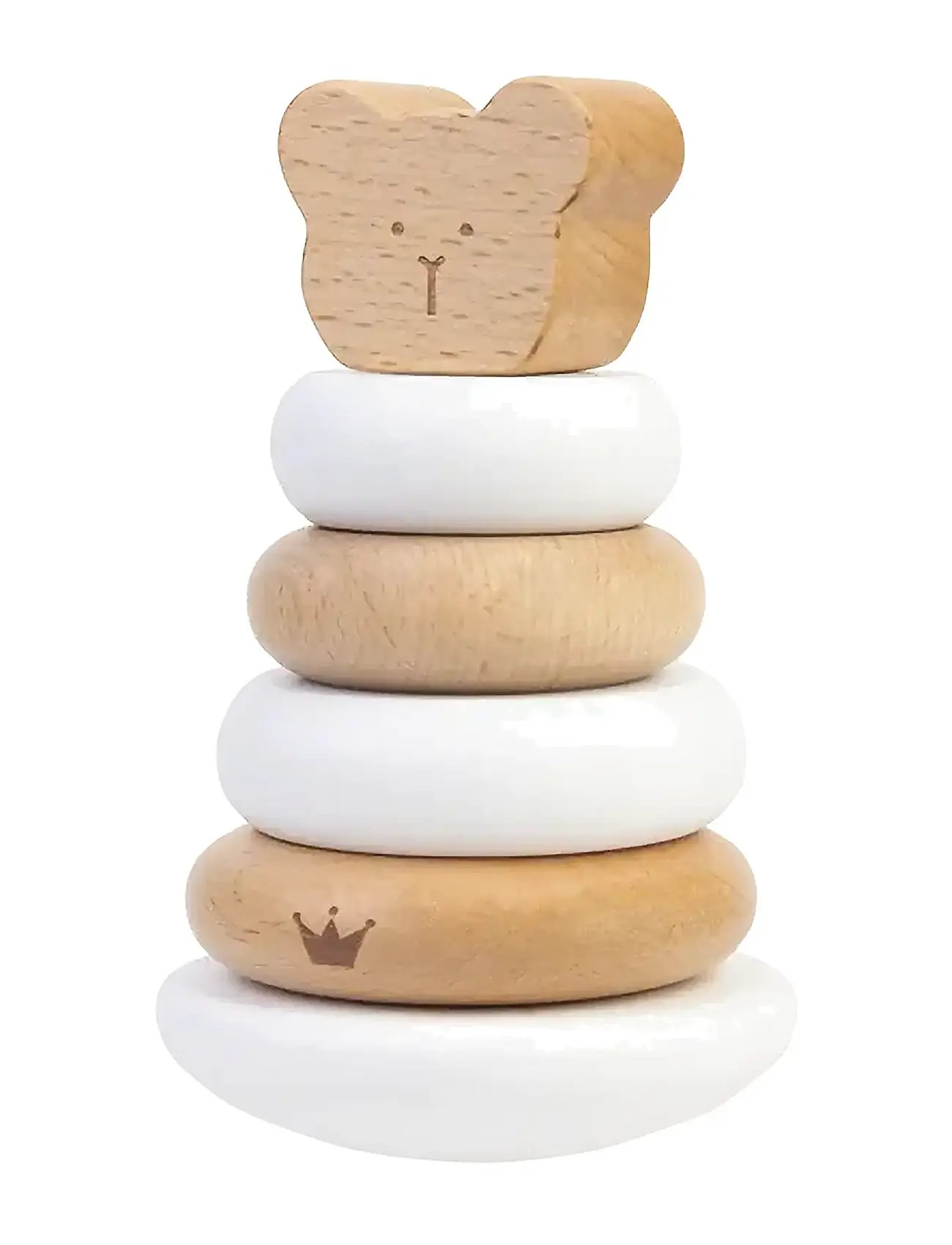 Bambam Eco Friendly Bear Wobbly Stacker Toys Baby Toys Educational Toys Stackable Blocks Beige Bambam