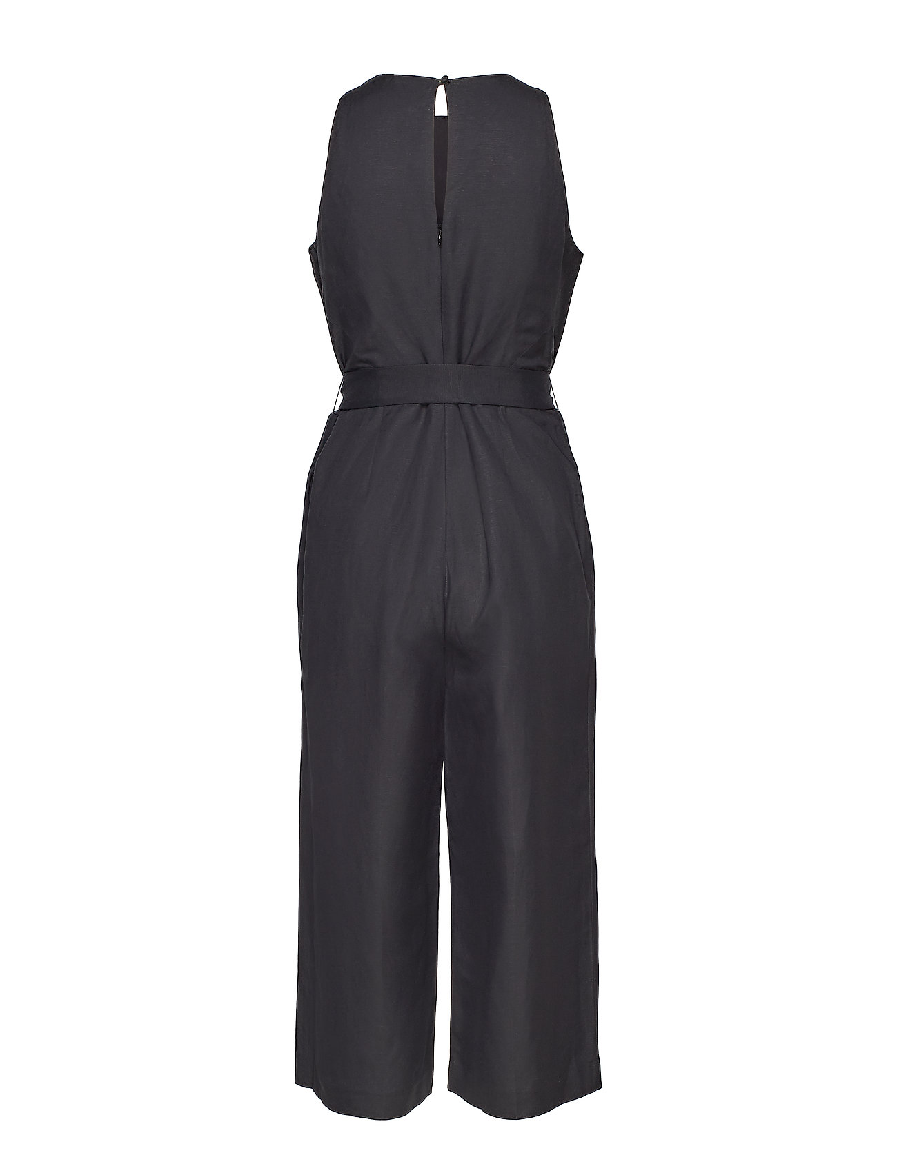 black linen overalls