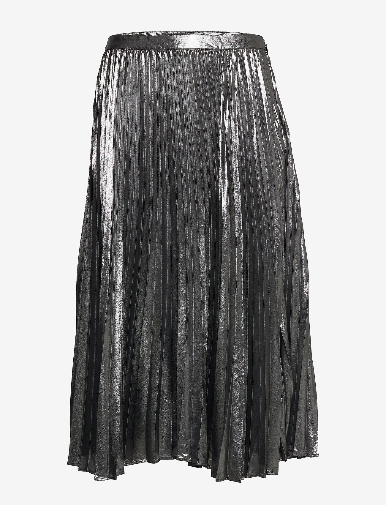 charcoal grey pleated skirt long