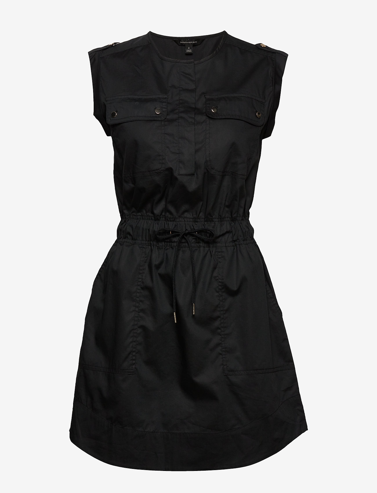 black utility shirt dress