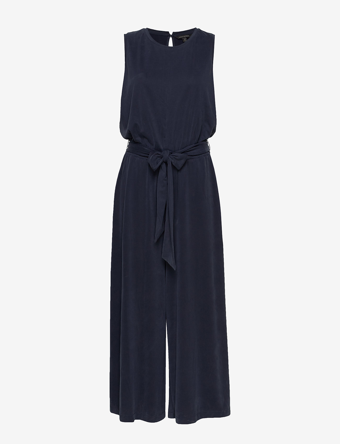 navy cropped jumpsuit