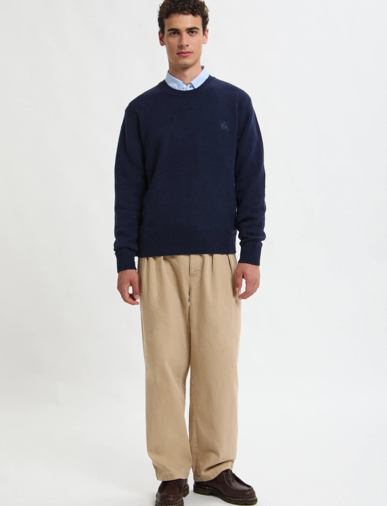Baracuta Shetland Crewneck, L, Navy, Strik > Runde Halse, Herre