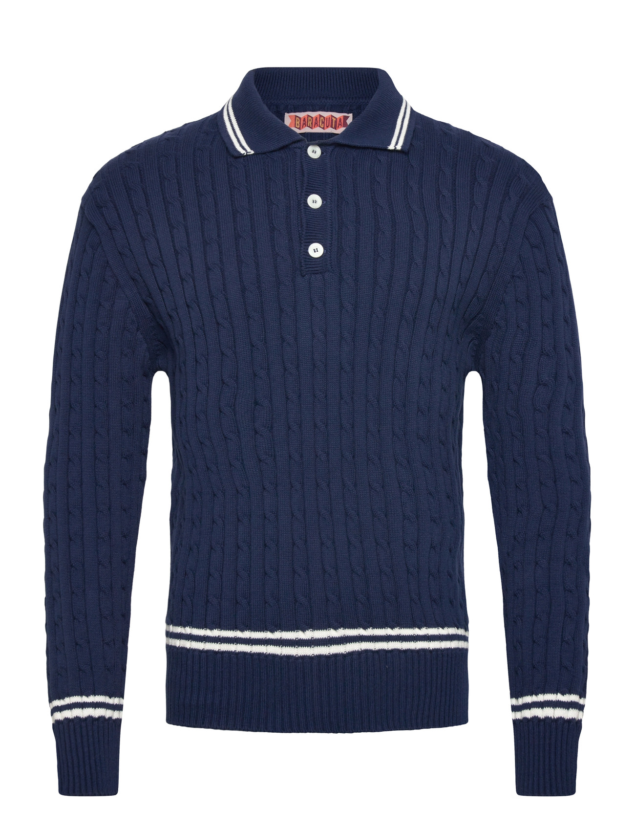 Baracuta Cricket Polo, S, Navy, Strik > Langærmede Strikkede Poloer, Herre