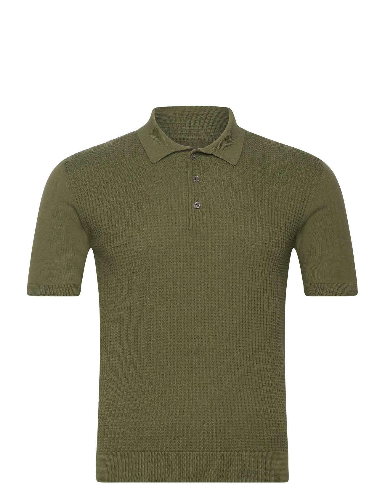 Waffle Polo Ss Green Baracuta