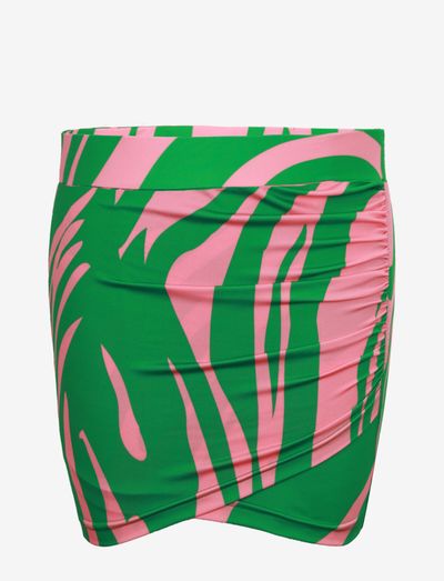 Skirt - Īsi svārki - green swirl print