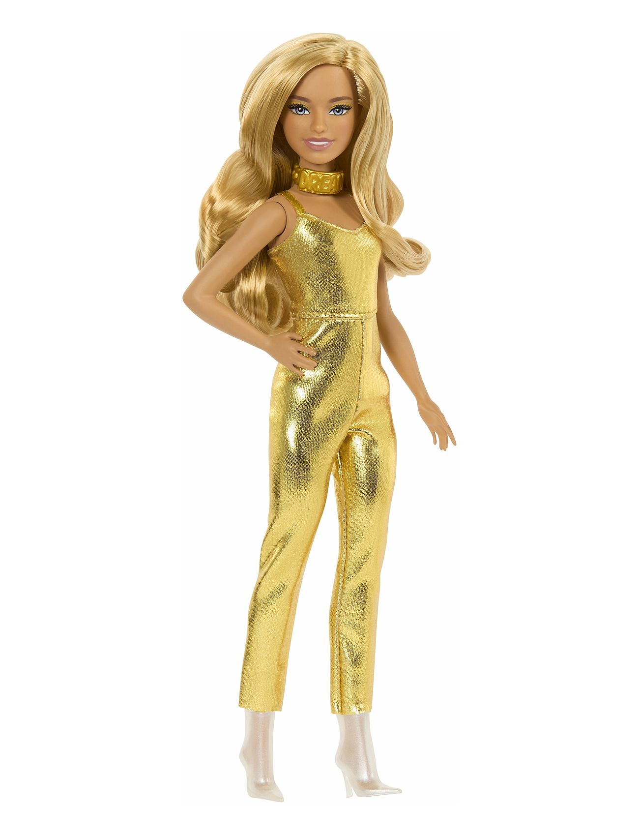 Barbie Fashionistas Doll, Blonde Hair & Golden Jumpsuit Multi/patterned