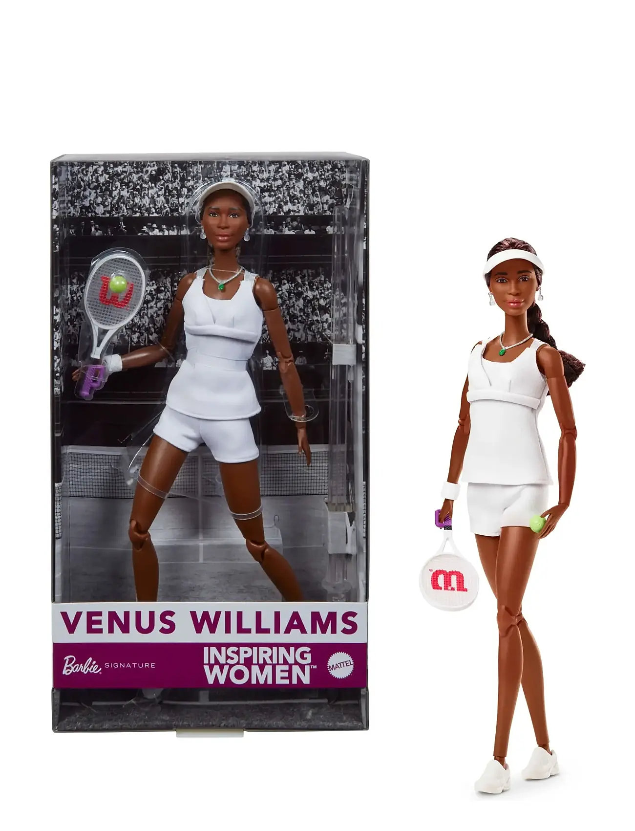 BARBIE Signature Inspiring Damen Series, Venus Williams Fashion Doll With Tennis Uniform Weiß - One Size - Kinder