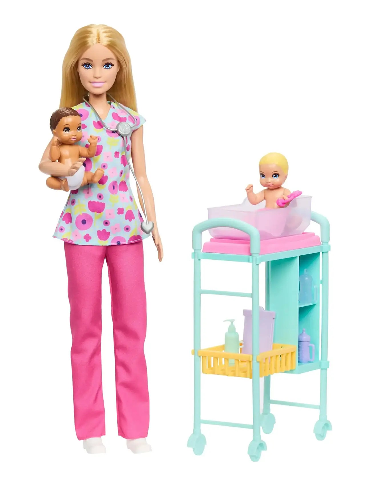 Barbie Careers Baby Doctor Playset With Blonde Fashion Doll, 2 Baby Dolls, Exam Table & Accessories, One Size, Pink, Dukker Og Tilbehør > Dukker, Børn