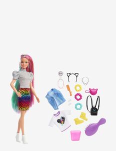 Leopard Rainbow Hair Doll 1 - dockor - multi color
