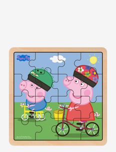 Peppa Pig - Wooden Puzzle - Bikeride - puslespil - multiple color