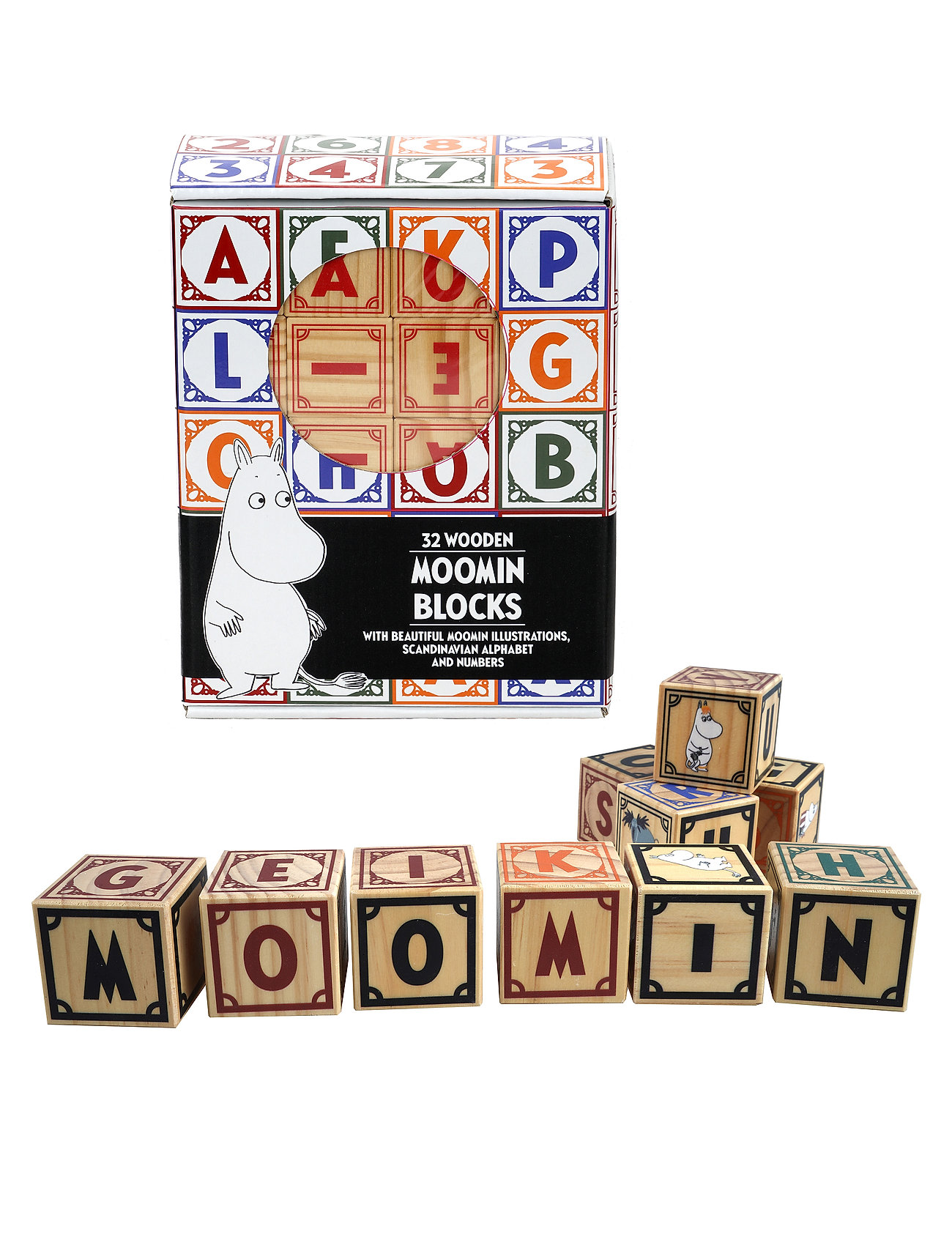 Moomin Wooden Alphabet Blocks Toys Building Sets & Blocks Building Blocks Multi/patterned MUMIN