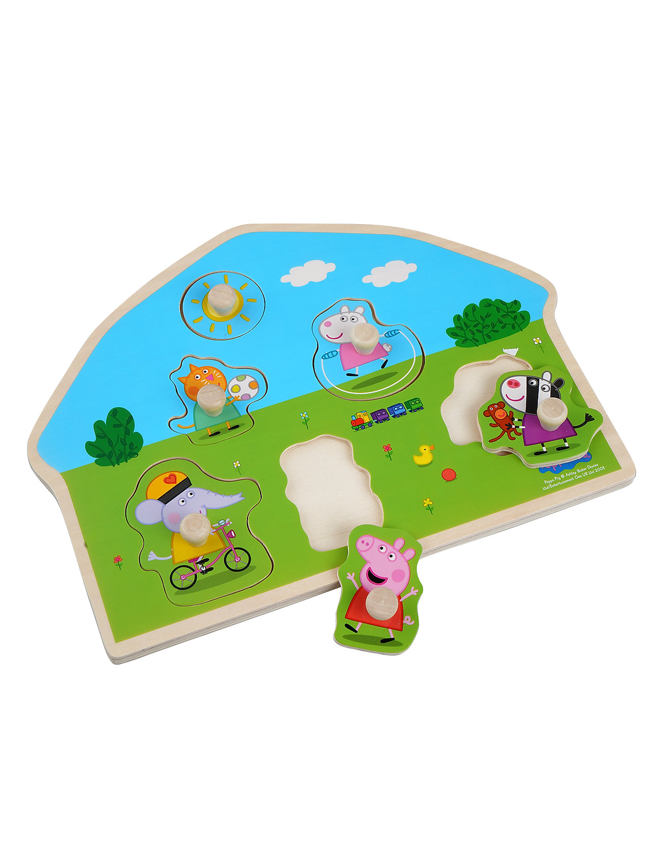 Peppa Pig Wooden Knob Puzzle Playground Toys Puzzles And Games Puzzles Pegged Puzzles Multi/patterned Gurli Gris