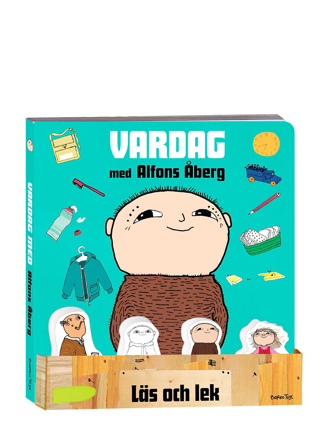 Barbo Leksaker Alfons Åberg - Book With 4 Wooden Figures - - Läs Och Lek Multi/patterned