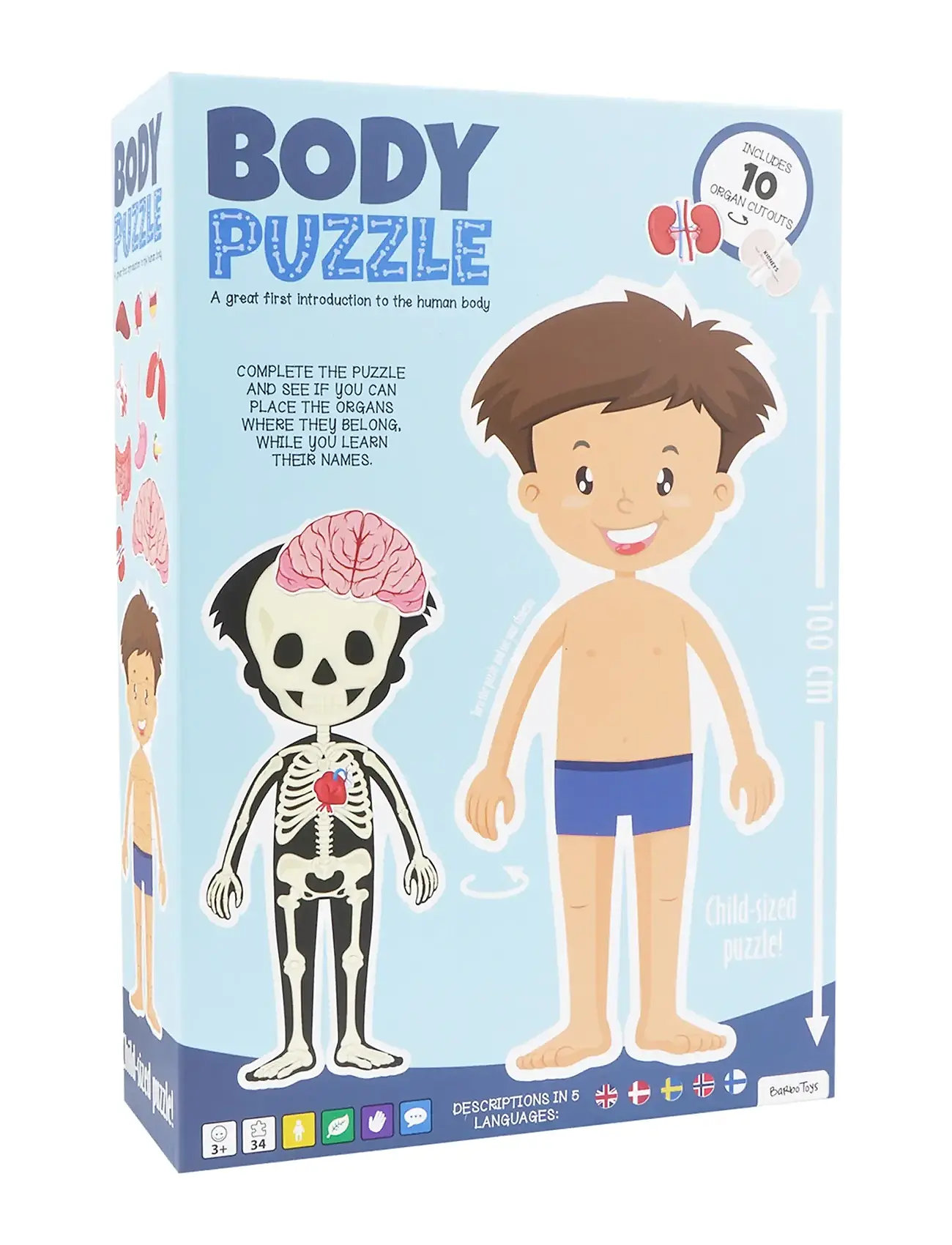 BARBO Spielzeug Body Puzzle - Junge Patterned - One Size - Kinder