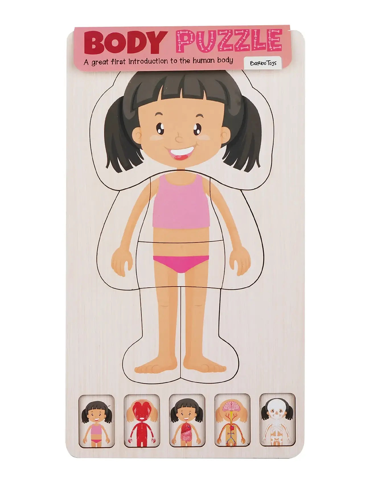 Barbo Legetøj Wooden Layer Body Puzzle - Girl, One Size, Pink, Puslespil > Puslespil Af Træ, Børn