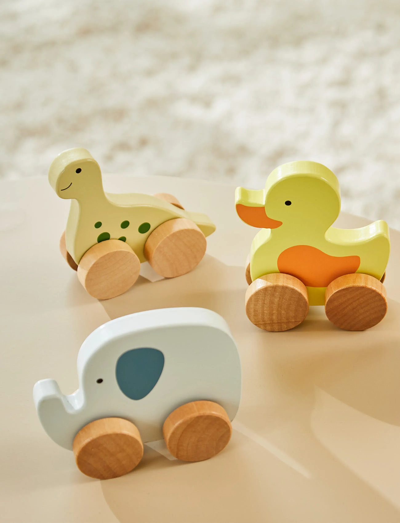 Barbo Legetøj Wooden Dino On Wheel, One Size, Green, Legesæt Og Actionfigurer > Træfigurer, Børn
