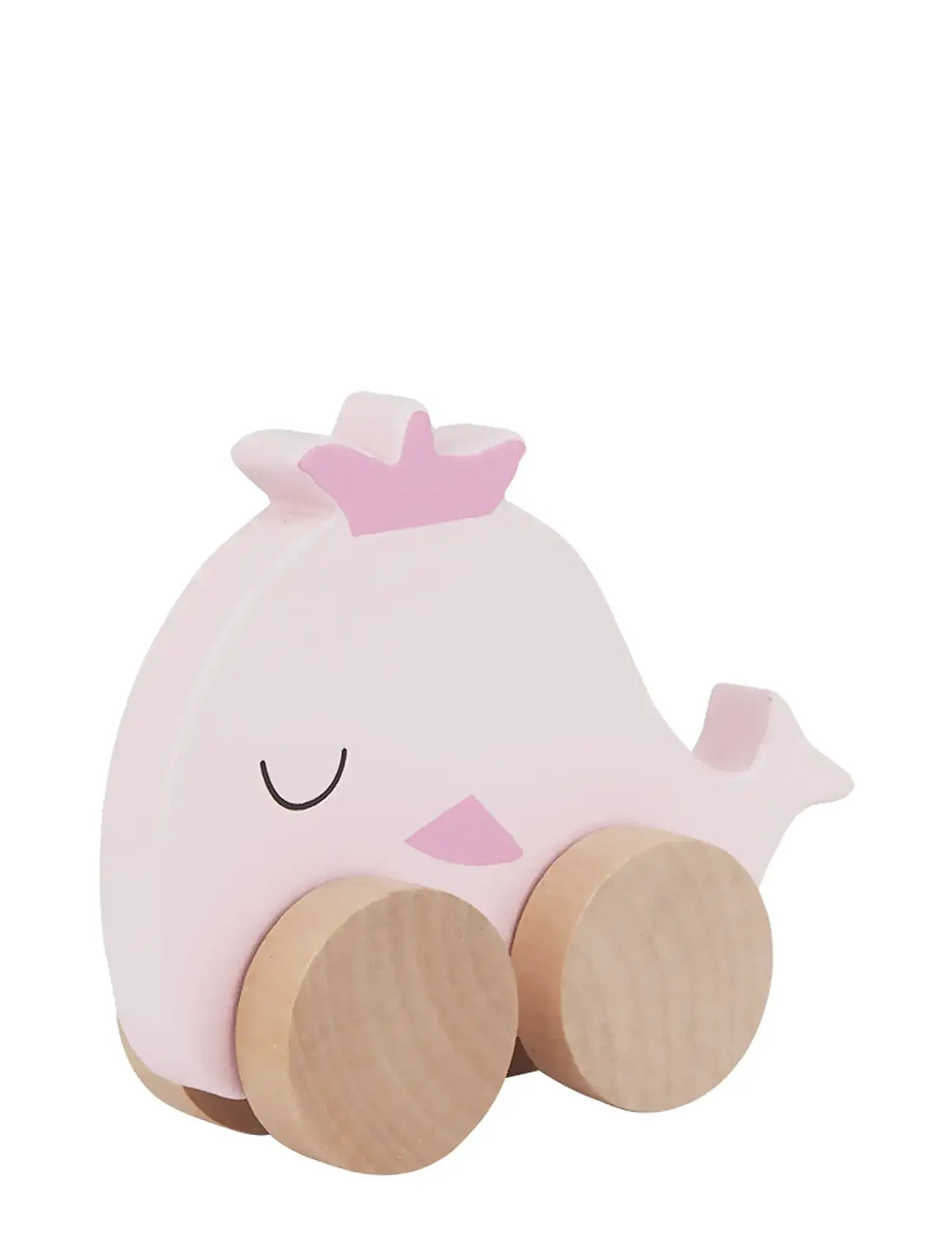 BARBO Spielzeug Wooden Whale On Wheel Pink - One Size - Kinder