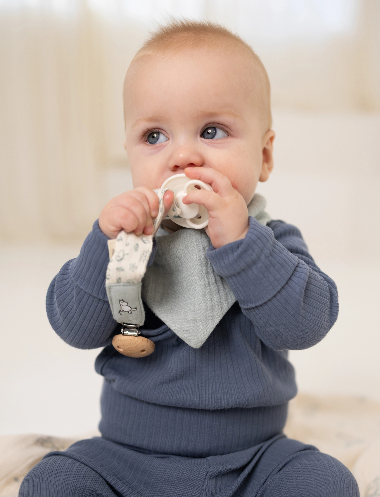 MUMIN Moomin Pacifier Clip - Blue, One Size, Blue, Sutter Og Tilbehør > Sutteklemmer, Børn