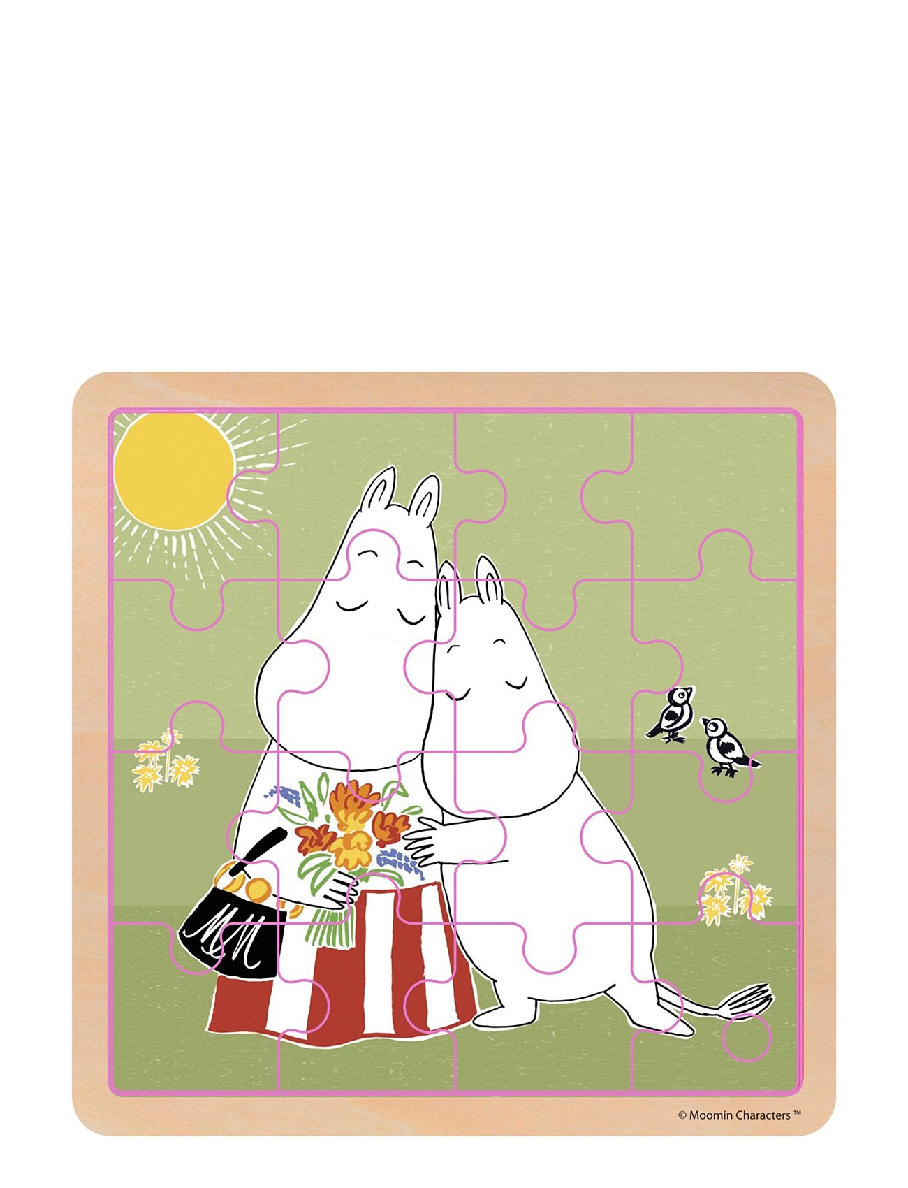 Moomin - Wooden Square Puzzle - Hugs Toys Puzzles And Games Puzzles Wooden Puzzles Multi/patterned MUMIN