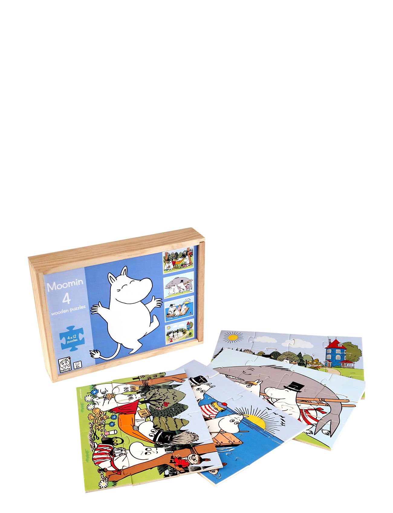 Moomin 4 Wooden Puzzles In A Box Toys Puzzles And Games Puzzles Wooden Puzzles Multi/patterned MUMIN