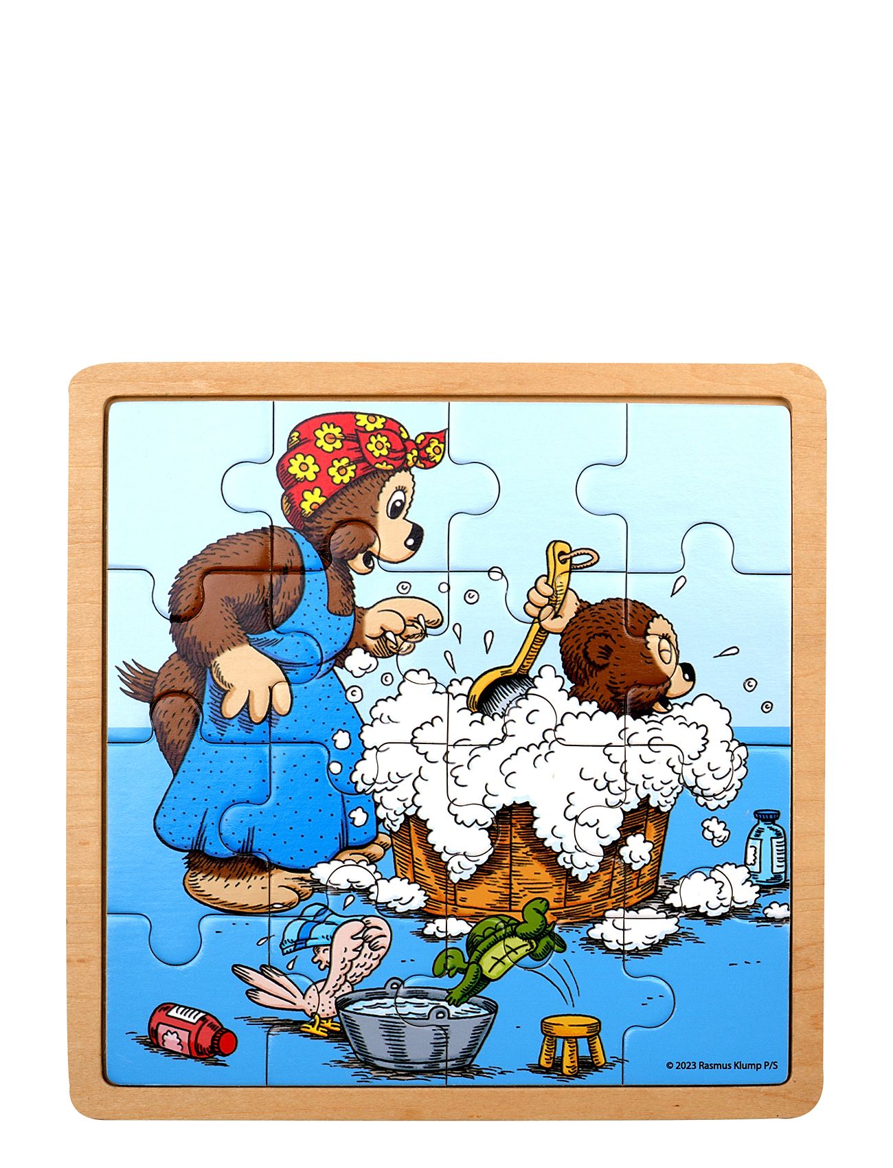 Rasmus Klump Træpuslespil Badetid Toys Puzzles And Games Puzzles Wooden Puzzles Multi/patterned Barbo Toys
