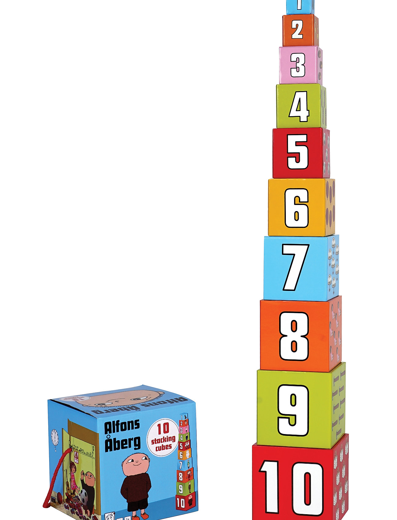 Alfons Åberg - Stacking Cubes 10 Pcs Toys Baby Toys Educational Toys Stackable Blocks Multi/patterned Alfons Åberg