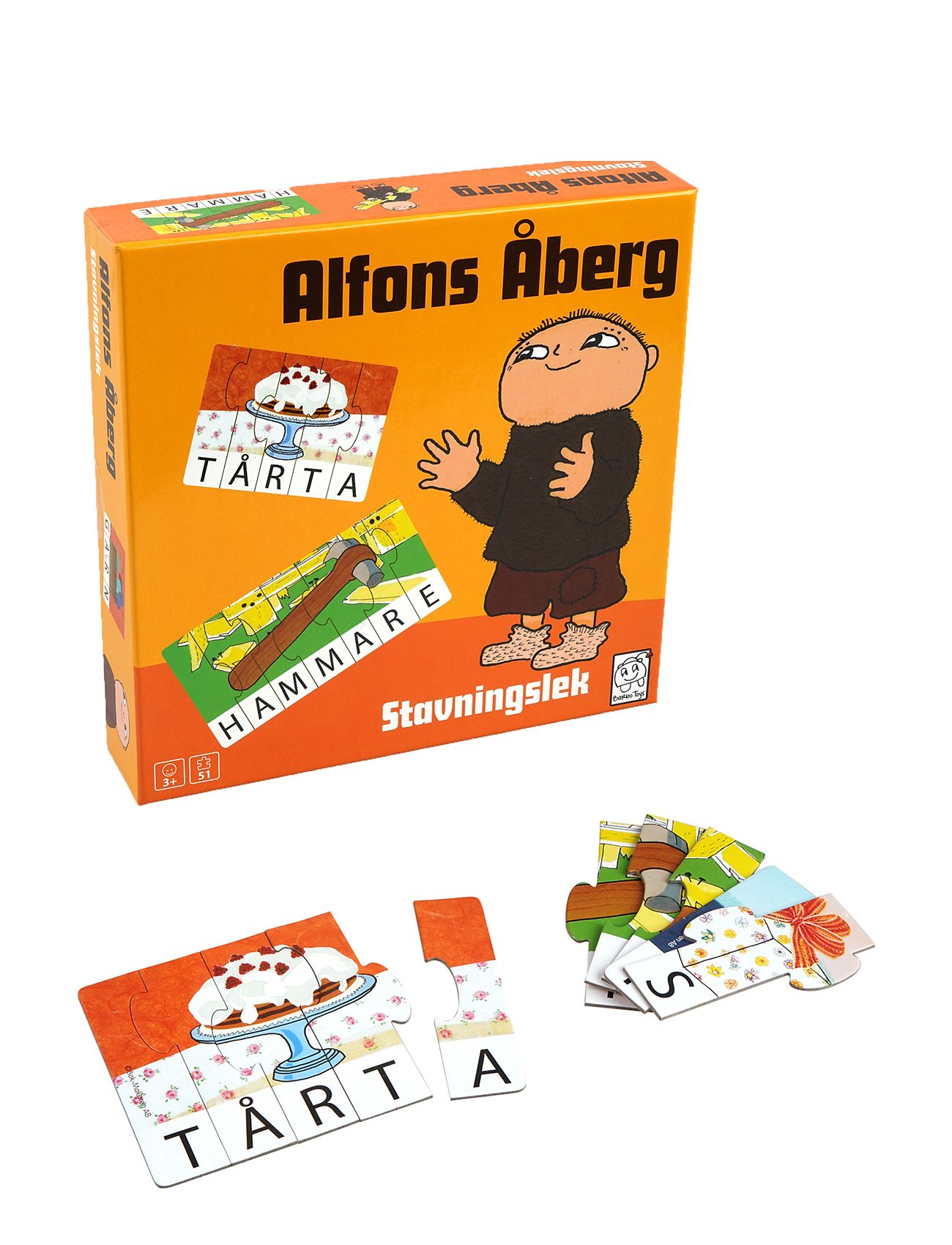 Alfons Åberg - Learning Game - Spelling Game  Toys Puzzles And Games Games Card Games Multi/patterned Barbo Toys