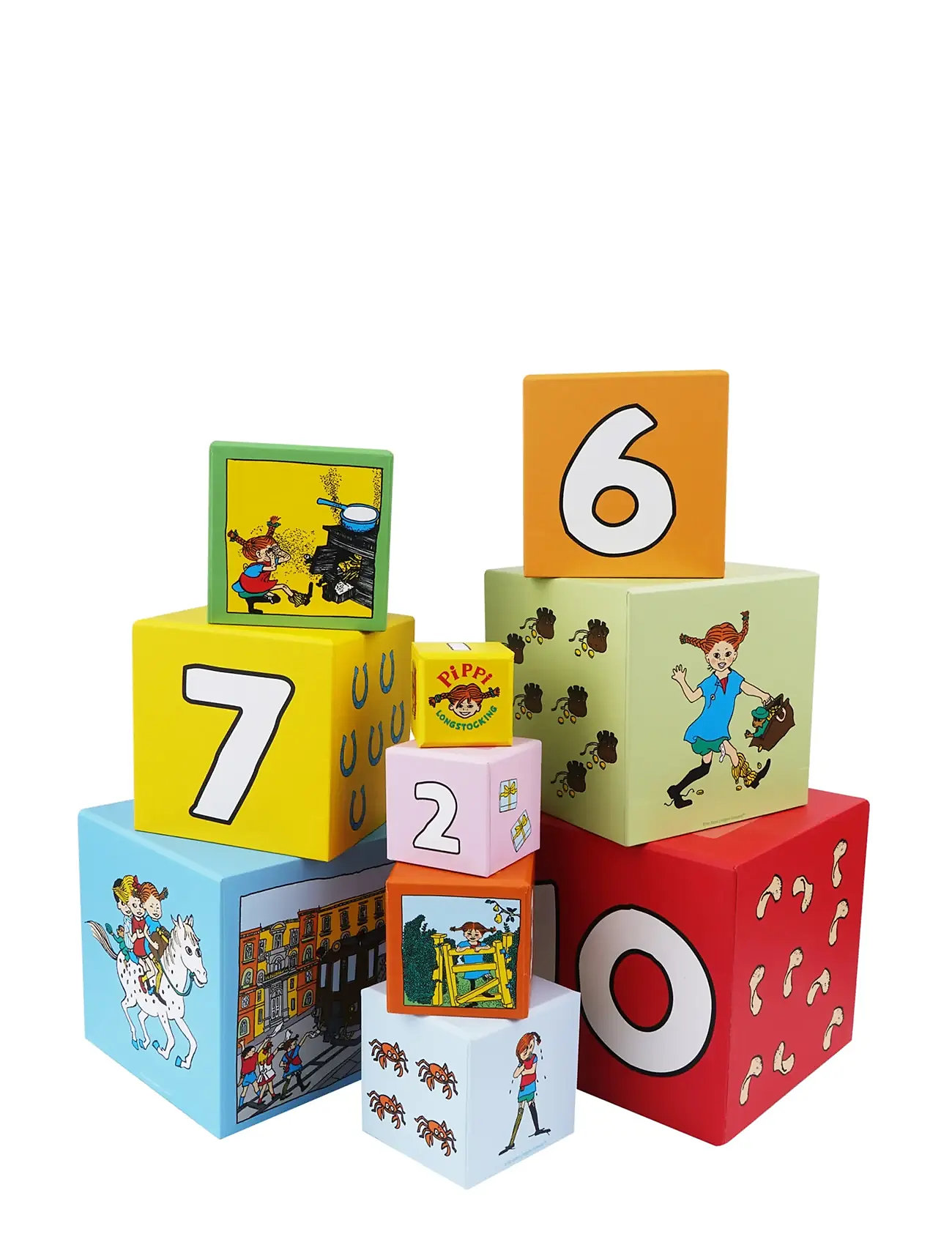 BARBO Spielzeug Pippi Stacking Cubes Patterned - One Size - Kinder