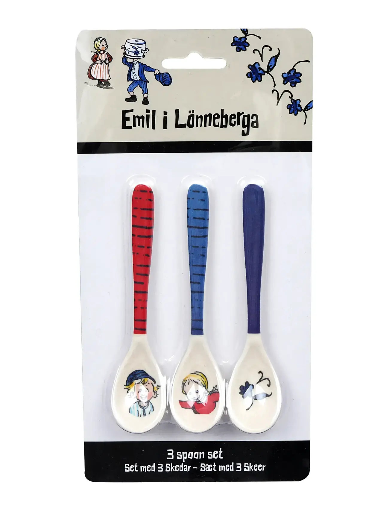 BARBO Spielzeug Emil I Lönneberga 3 Spoon Set Patterned - One Size - Kinder