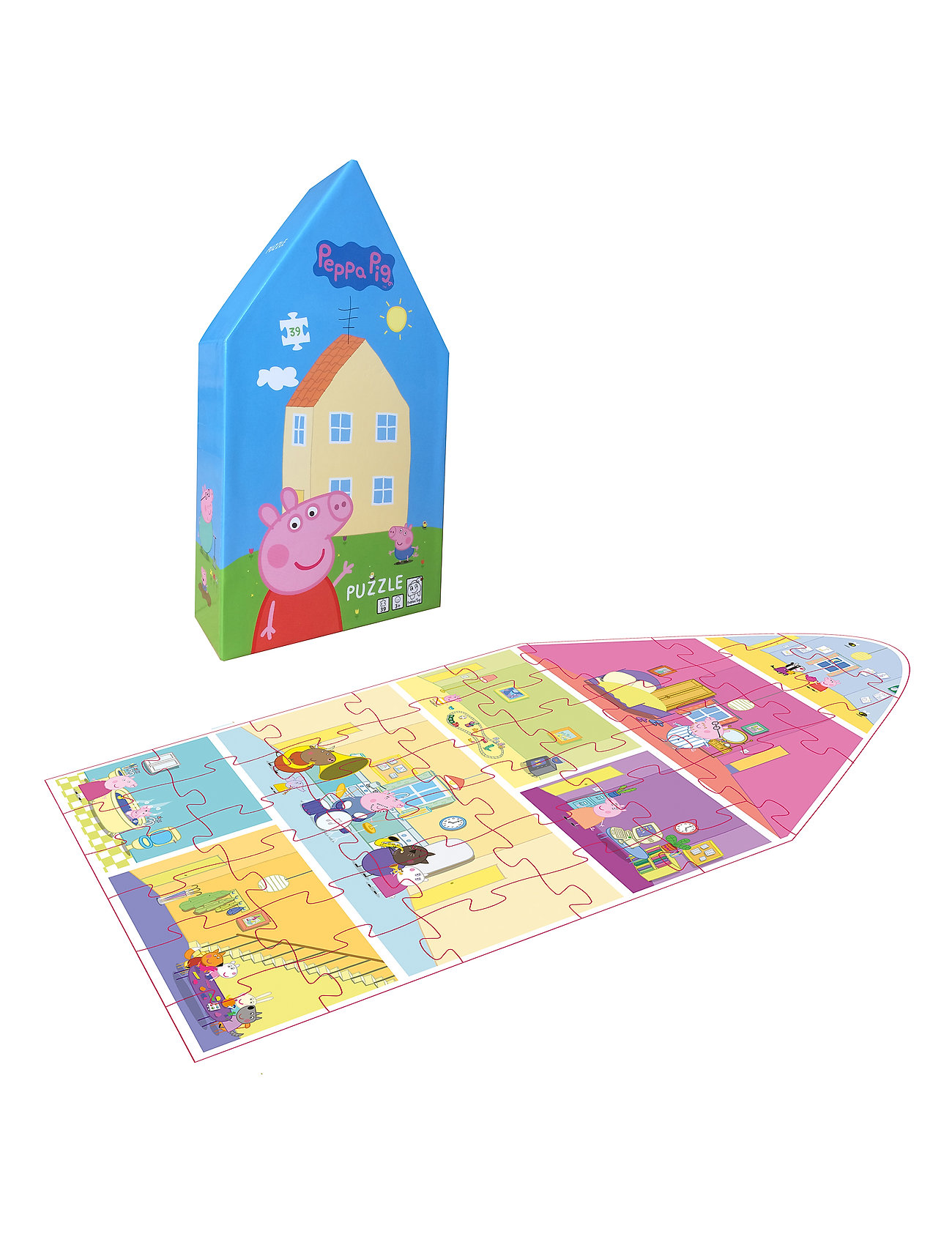 Peppa Pig Shaped Puzzle House Toys Puzzles And Games Puzzles Multi/patterned Gurli Gris