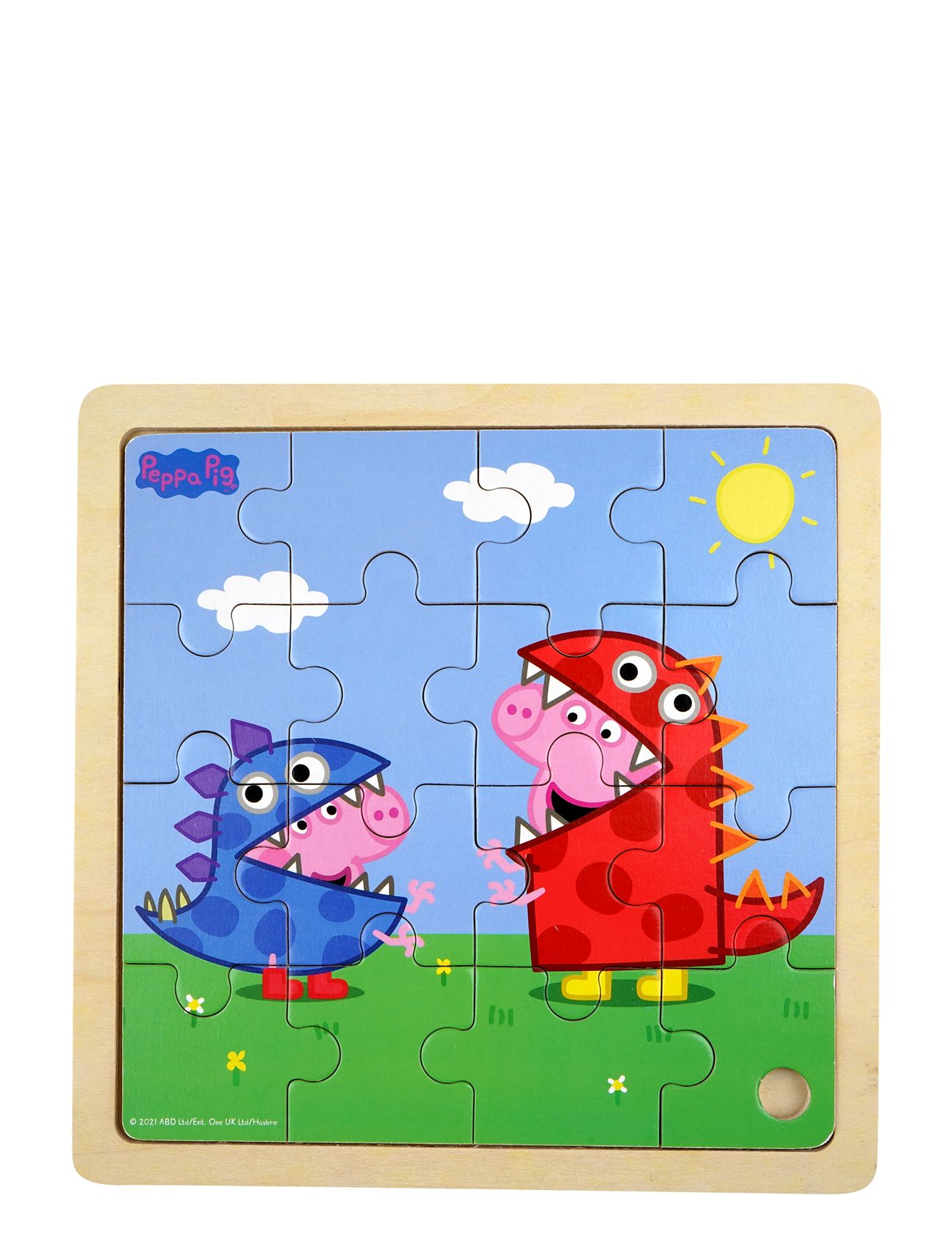 Peppa Pig Wooden Puzzle - Dino Fun Toys Puzzles And Games Puzzles Pegged Puzzles Multi/patterned Barbo Toys