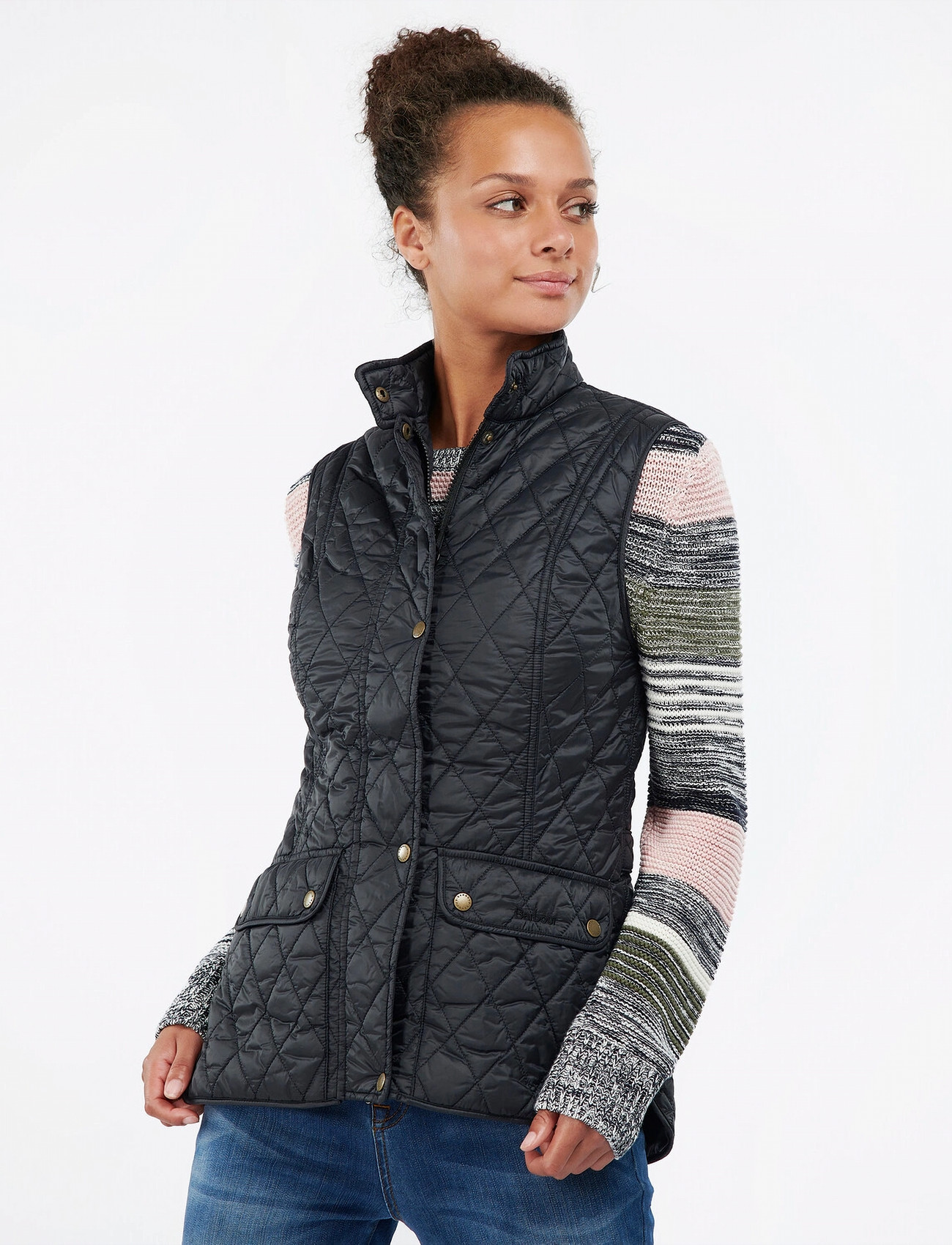 Barbour Barbour Otterburn Gile, 40, Black, Veste > Vatterede Veste, Dame