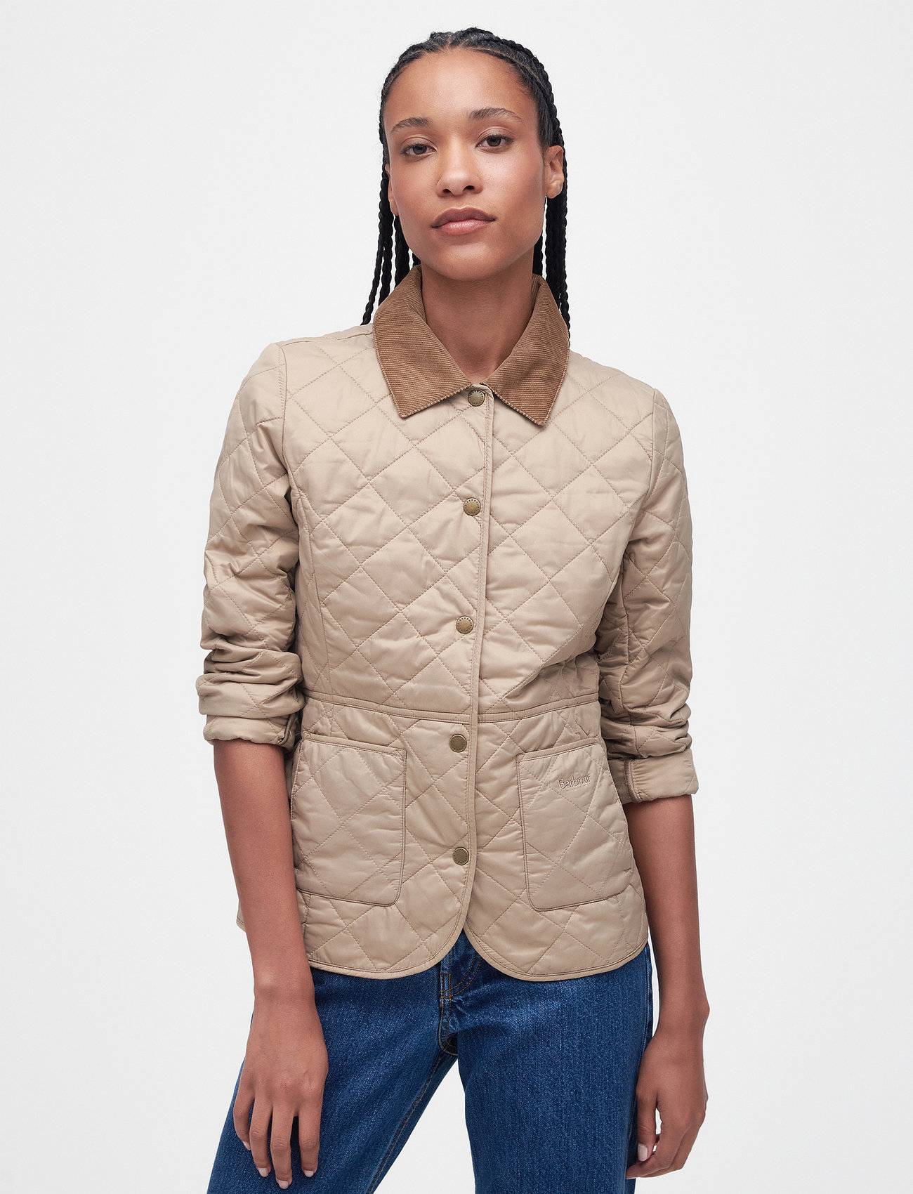 Barbour Barbour Deveron Quilt, 42, Beige, Jakker > Quiltede Jakker, Dame