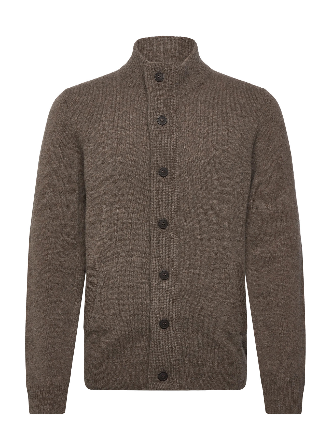 Barbour Barbour Essent Patch Zip Through Knitted Jumper, XXL, Brown, Strik > Trøjer Med Fuld Lynlås, Herre