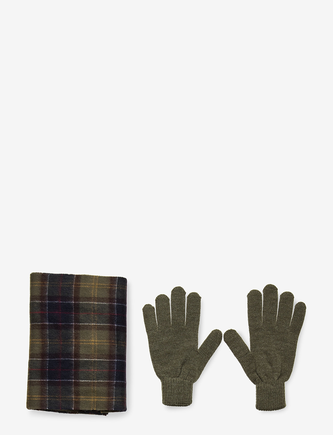 tartan scarf and glove set