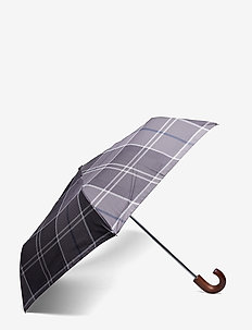 Barbour Tartan Mini Umbrella - accessories - black/grey