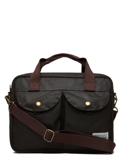 barbour leather laptop bag