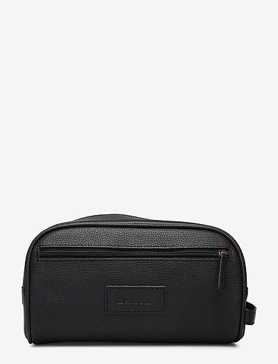 Leather Washbag - toiletry bags - black