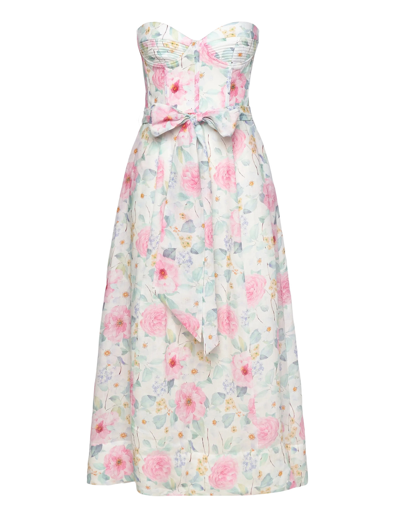BARDOT Floral Printed Tie Midi Kleid Pink - 36 - Damen