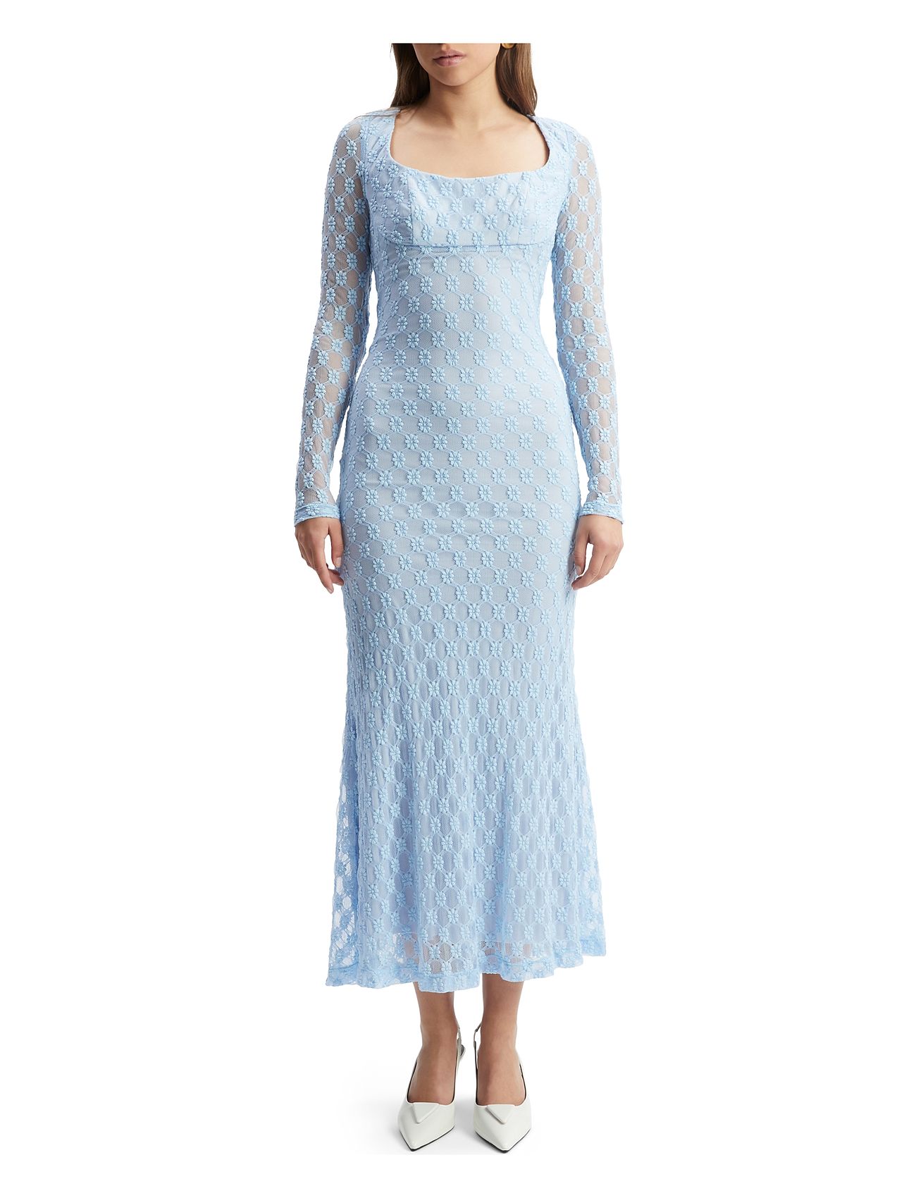 Bardot Adoni Lace Midi Dress, 34, Blue, Kjoler > Knælange Og Midi, Dame