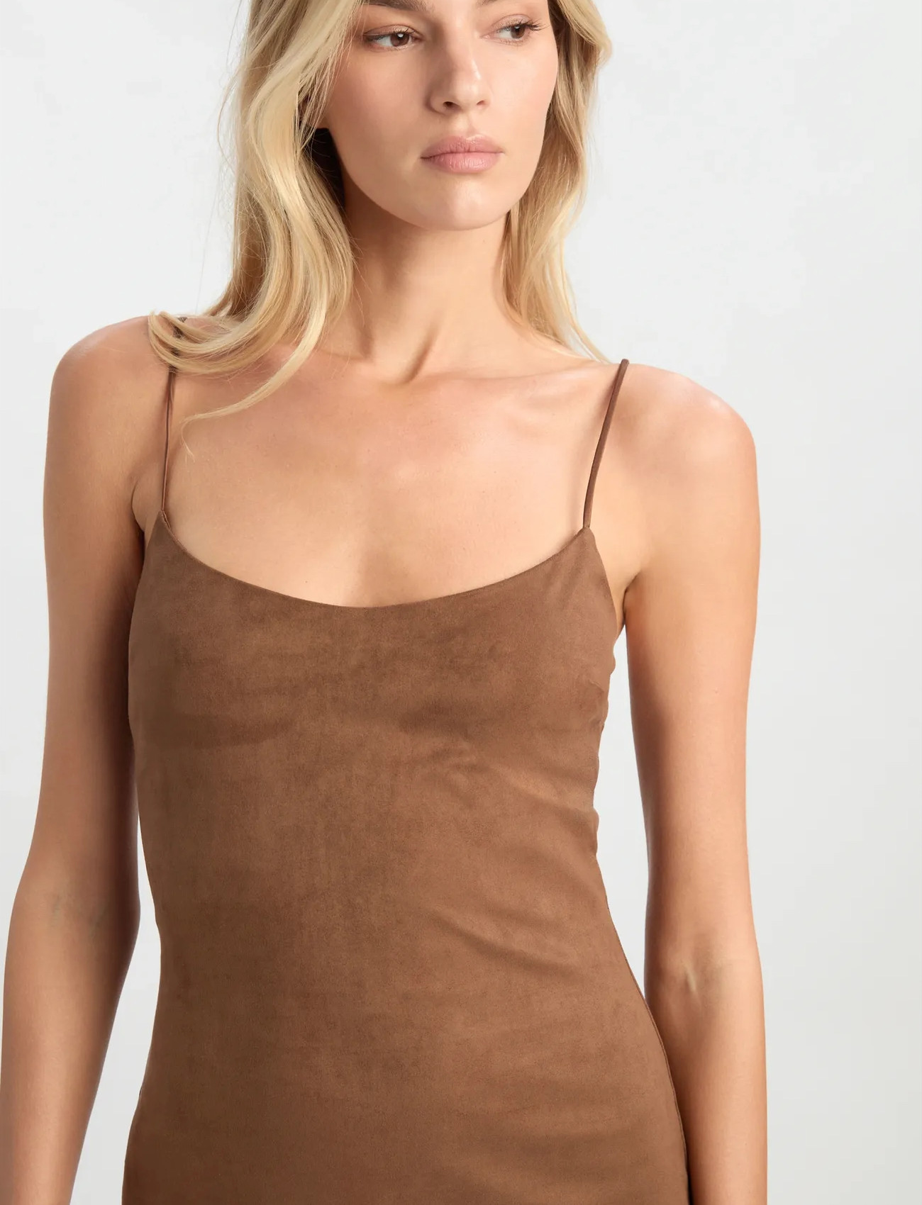 Bardot Nadira Vegan Suede Dress, 38, Brown, Kjoler > Knælange Og Midi, Dame
