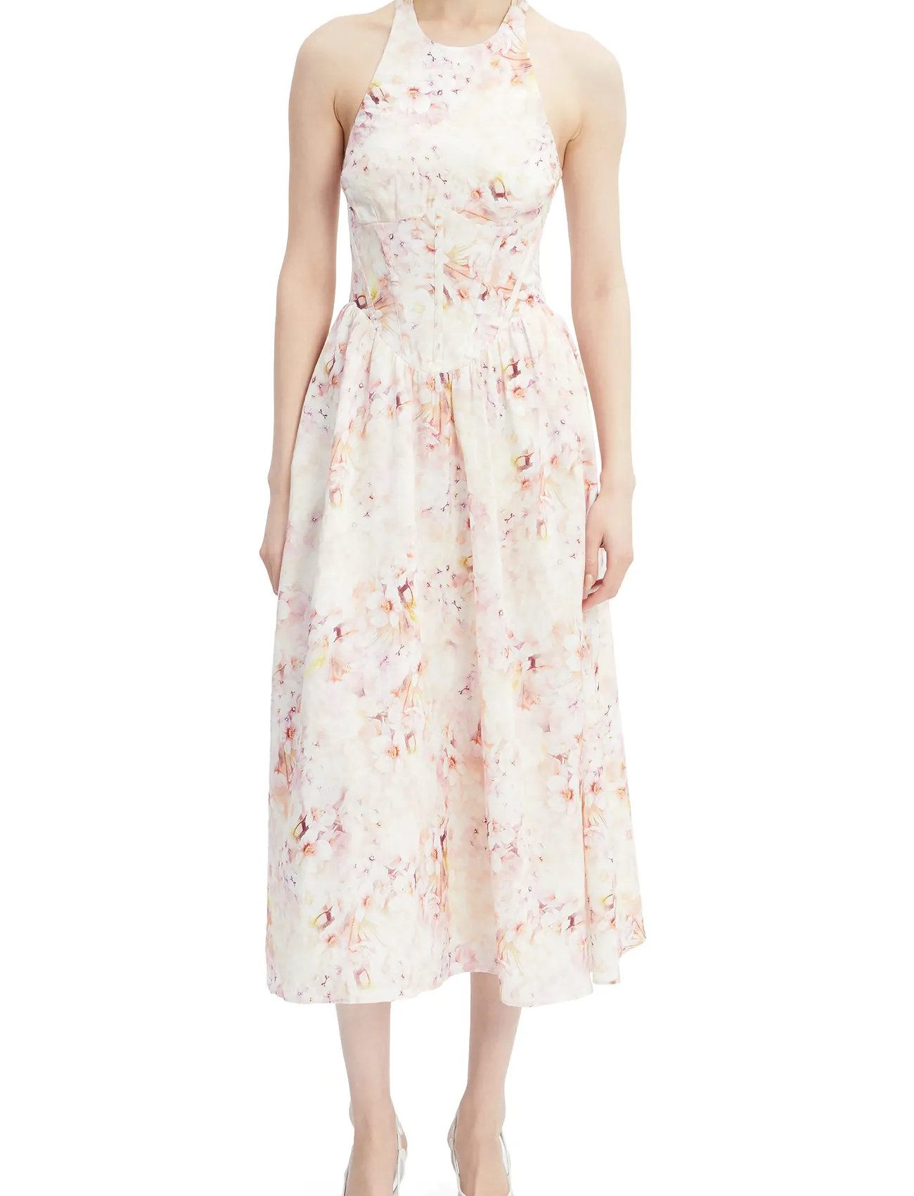 Bardot Kylen Printed Midi Dress, 40, Pink, Kjoler > Knælange Og Midi, Dame